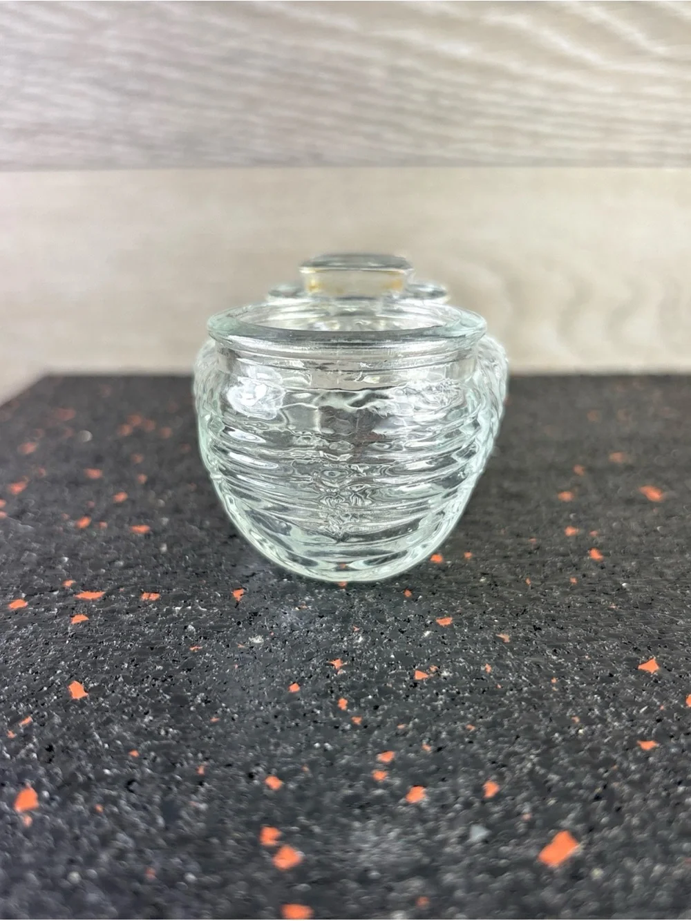 Vintage Art Deco Style Glass Bird Cage Feeder  Seed Water Bowl USA 2.75” X 1.75”